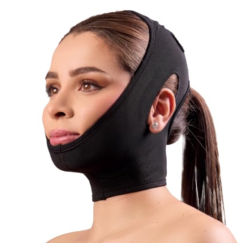 Shape Concept 301 Chin Strap Support Band Neck Face High Compression Medium (Pack of 1) Black