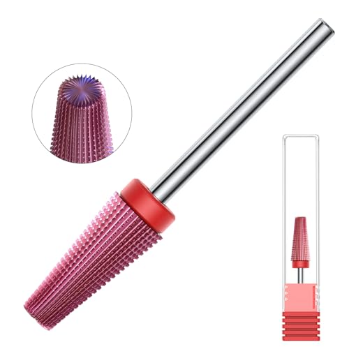 Glix 5 in 1 Nail Drill Bit, Tungsten Carbide, Cuticle and Gel Removal Purple