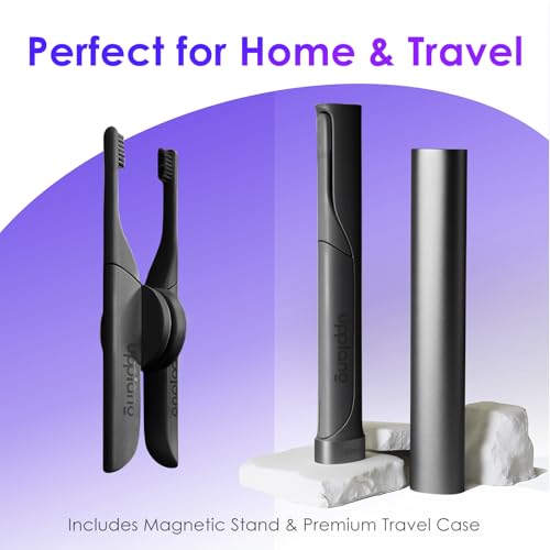 Electric Toothbrush, Portable Travel Sonic Toothbrush with Protective Case USB-C Rechargeable, Neutral Comfort Bristles, Waterproof, Smart Timer, Compact for Daily Use (Slate Gray) Slate Gray
