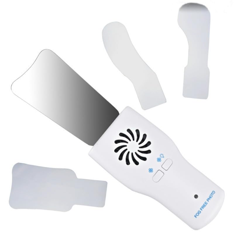 Dental Scope Mirror Handle, Anti Fog Doublesided Mirror Handle with LED Light Oral Inspection Kit for Teeth Oral Cavity Care, Dentist Tool, 12x6x2cm/4.7x2.4x0.8in
