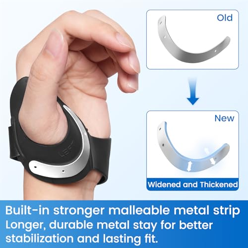 Velpeau Flexible CMC Thumb Brace for Osteoarthritis, Tendonitis, Left S Black,Left Hand Small