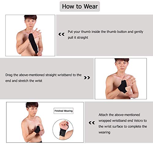Wrist Brace for Ganglion Cyst, Arthritis, Carpal Tunnel, Breathable Sport/Fitness Wrist Support, for Left and Right Hand Man and Woman (Black Right)