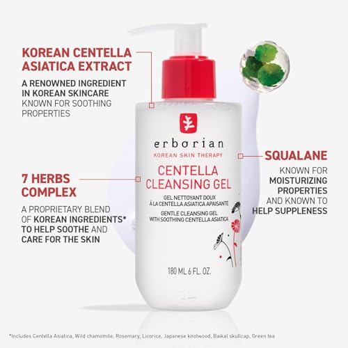 Erborian Cleansing Gel, Centella Asiatica Face Wash, Korean Skincare