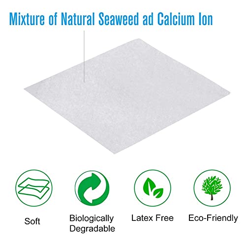 10PCS Calcium Alginate Wound Dressing Pads, 4.25"x 4.25" and Emergency Wound Closures Laceration Repair Kits 4-Count Bundle