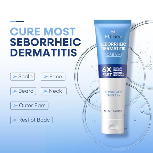 Hermon Seborrheic Dermatitis Scalp Treatment Cream: Soothing Itching Redness Scaling of Seborrheic Dermatitis - Fast-Acting Anti-Itch Ointment for Scalp Face Chest and Body for Men and Women 1 Pack