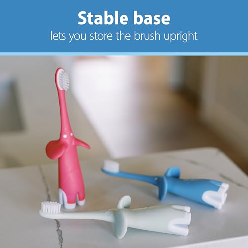 Dr. Brown's Infant-to-Toddler Toothbrush, Elephant, Pink, 0-3 Years, 1 Count (Pack of 12) 1 Count (Pack of 12)