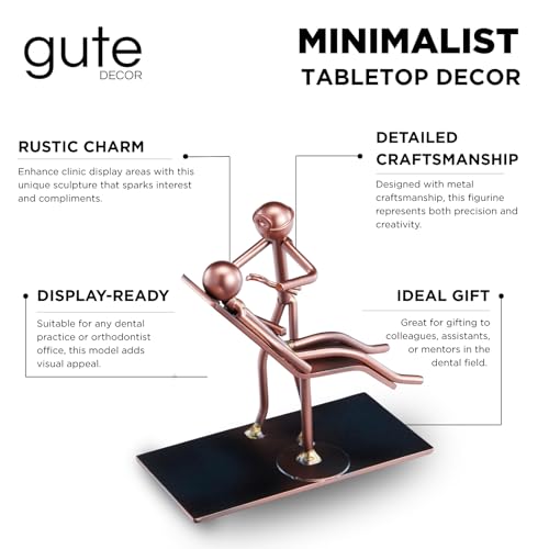 Dentist Craft Handmade Figurine – 4" L x 4" H – Recycled Metal Sculpture & Hand Welded Bronze Finish Art Gift – Desk Accessories, Dental Office Decor & Dentist Appreciation Gifts for Men and Women Dentist Figurine