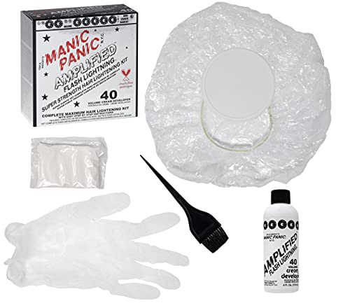 MANIC PANIC Amplified Flashlightning 40 Volume Cream Developer Hair Lightening Kit"Pack of 2" Bleach 2 Count