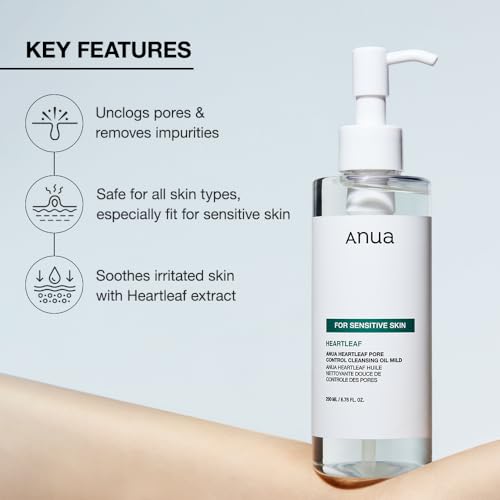ANUA Heartleaf Pore Cleansing Oil Mild, 6.76 fl oz 6.76 Fl Oz (Pack of 1)
