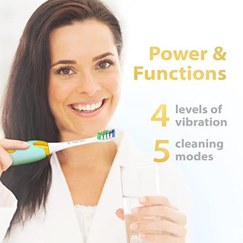 Wagner Stern Ultrasonic Toothbrush with Pressure Sensor, Peach/Blue, Battery Powered, Unisex-Adults