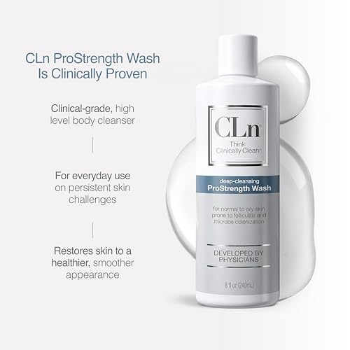 CLn® ProStrength Wash - PH-Balanced and Formulated for Daily Use with Salicylic Acid to Cleanse and Exfoliate Normal to Oily Skin for Men and Women with Body Odor, 8 fl oz. 8 Fl Oz (Pack of 1)