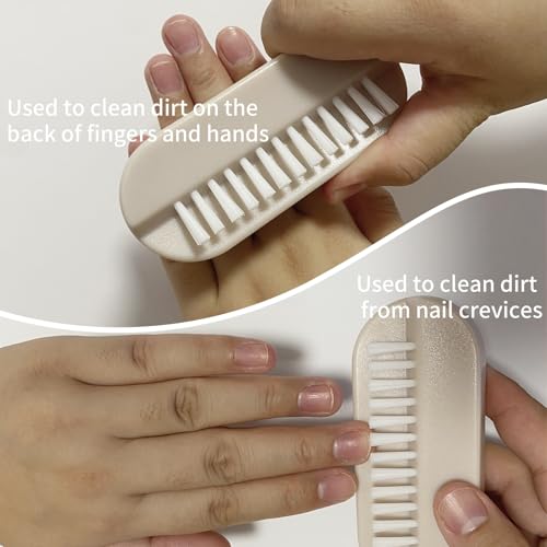 Nail Brush for Cleaning Fingernails 2 Sided Hand Fingernail Scrub Brush with Soft Stiff Bristles Nail Cleaning Brush 4PCS Nail Scrubber Brushes for Men Women Kids