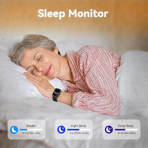 Senior Friendly Fitness Tracker, No App No Phone Required, 1.83'' Display Black