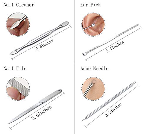 Manicure Set Professional Nail Clippers Kit Pedicure Care Tools- Stainless Steel Grooming Kit 12Pcs for Travel or Home (Pink)