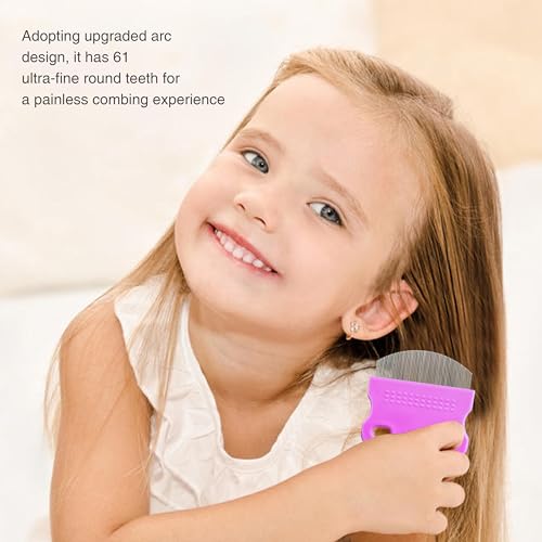 2 Pack Professional Lice Comb,Fine Curved Comb Teeth Design