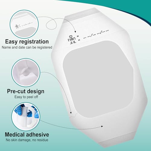 80 Packs Transparent Film Dressing 2.375" x 2.75" - Waterproof Bandages for Swimming, Showering, Wounds, Post Surgical Shower or IV Shield, Tattoo Aftercare Bandage, Scar Therapy, Adhesive Patches 2.375" x 2.75"(80 PCS)
