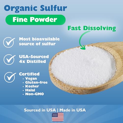 KALA HEALTH MSMPure Fast Dissolving Fine MSM Powder Crystals – US-Made MSM for Joint Health, Skin Appearance, and Hair & Nail Support – 1 lb, Organic Sulfur Unflavored 1 Pound (Pack of 1)