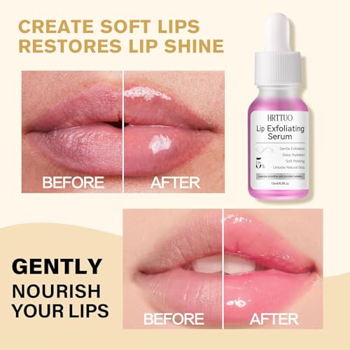 PHA 5% Exfoliating Lip Serum – Gentle Overnight Lip Exfoliator & Hydrating Lip Treatment for Soft, Smooth, Healthy-Looking Lips – For Women with Dry, Flaky Lips in Daily Skincare Routine