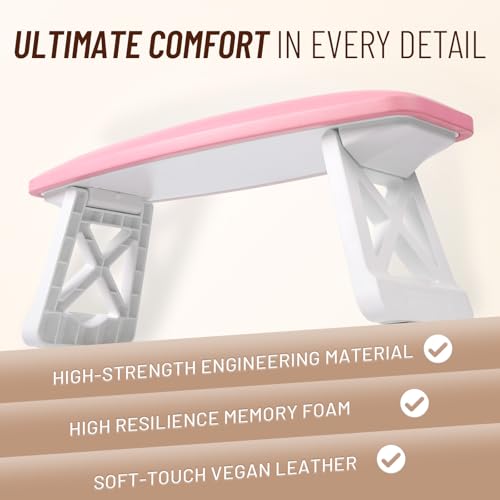 15.2 Inches Big Nail Arm Rest Hand Rest Stand, Nails Tech Must Have Supplies, Professional Foldable Soft Microfiber Leather Foot Hand Stand Cushion Pillow for Manicure Station, Black