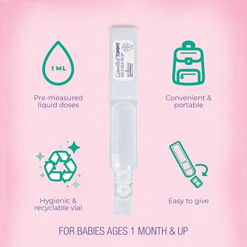 Boiron Camilia Tummy for Colic, Painful Gas, Bloating, & Fussiness- Sterile and Non-Drowsy Liquid Doses - 60 Count