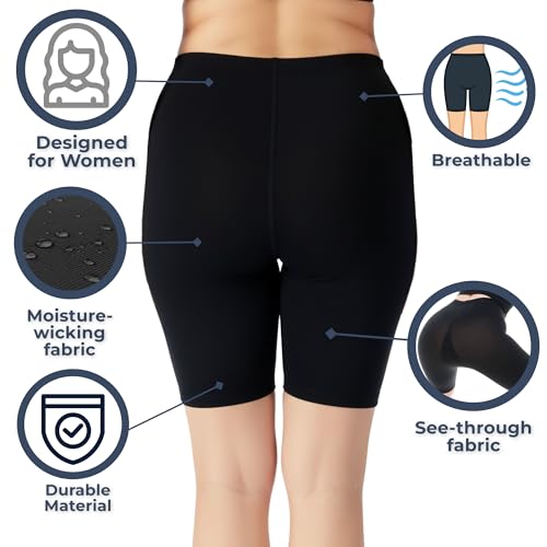 Women’s 20-30 mmHg Compression Shorts – High-Waist Medical Shapewear for Swelling, Varicose Veins & Post-Surgery Recovery Large-X-Large Black