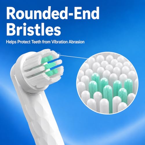 Replacement Heads Compatible with Quip Rev 360 Oscillating Electric Toothbrush,with Cover Cap,10 Pack (White, Medium) White 1 Count (Pack of 10)