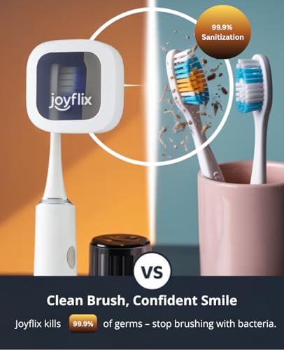 UV-C Toothbrush Sanitizer | Portable & Rechargeable | 99.9% Sanitization with Heating Function | Magnetic Mount, Travel-Friendly & Compact Design (Aqua Blue) Aqua Blue