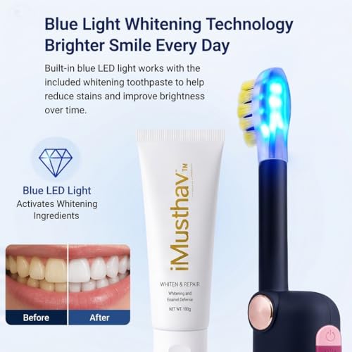 Foldable Travel Electric Toothbrush, Self Cleaning Toothbrush