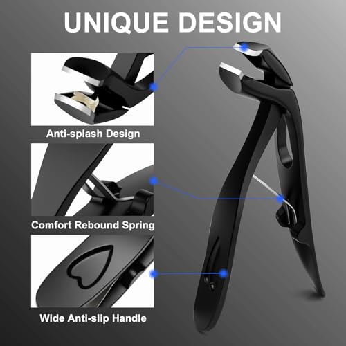 Heavy Duty Toenail Clippers for Thick Toenails - Ergonomically Designed for Seniors & Diabetics with Easy-Grip Handle, Professional Grade Toenail Clipper for Elderly Men Women