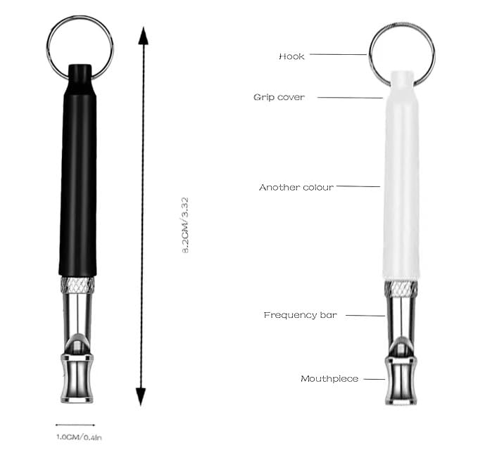 2 Pack Dog Whistle, Dog Whistle to Stop Barking Neighbors Dog Adjustable Ultrasonic Silent Dog Whistle, Professional Recall Dog Training Whistles, with Lanyard (Black and White) - BeesActive Australia