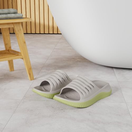 KuaiLu Recovery Sandals Women With Comfortable Arch Support Sport Slides 8 Apricot Green