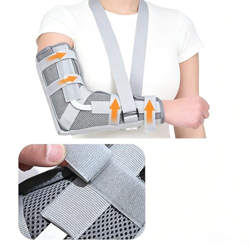 Elbow Joint Fixation Brace, Elbow Immobilizer, Arm Support Splint Adjustable Arm Sling for Fractures, Post-Surgery Recovery,Bursitis and Tendonitis (M) M：Height 5′5″ – 5′9″