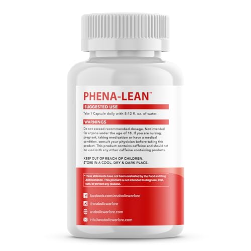 Anabolic Warfare Phena-Lean Premier Supplement from Thermogenic Body Composition Supplement – Fuel Your Fire, Promote Energy, Increase Focus* - 60 Capsules.