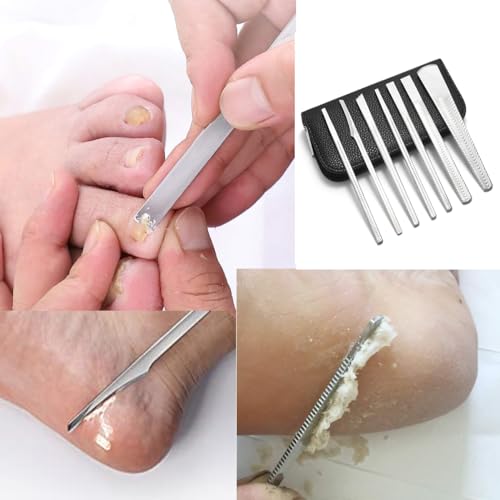 7 Pcs Decorative Foot Knives, Pedicure Knife Set for Ingrown Callus Shaver Feet Nail Corn Correction Pliers Scissors Remover with Storage Bag. (6.5inch)