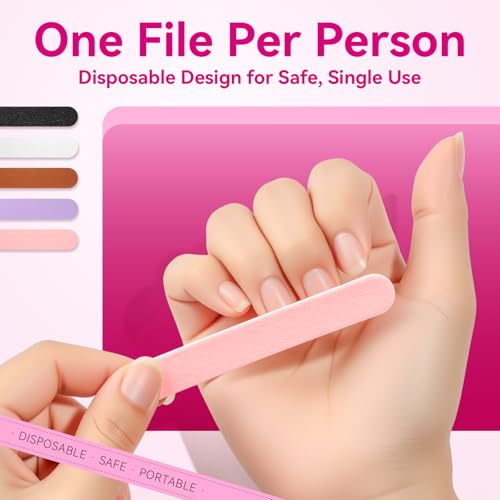 Makartt Mini Nail Files 100/180 Grit - 100PCS Disposable Emery Boards 100/180 Grit-100pcs Multicolor