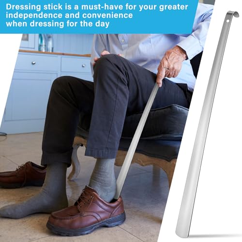1 Pcs 31.5'' Extra Long Metal Shoe Horn for Elderly, Silver 31.5'' 1