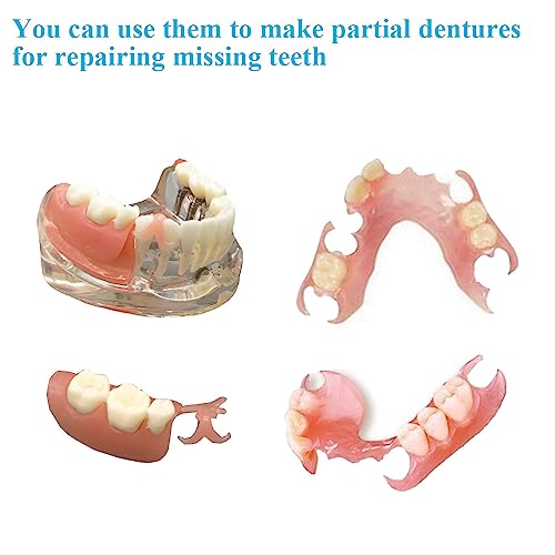 DIY Denture kit, Making Partial dentures and Full dentures kit DIY Simulation Practice Making Denture kit, Equipped with DIY Tool kit and Temporary Teeth,Create Your Perfect Smile at Home