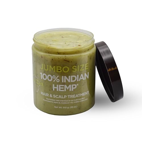 Kuza 100% Indian Hemp Hair & Scalp Treatment - Improves Dry Hair and Scalp Health - JUMBO SIZE 18 oz