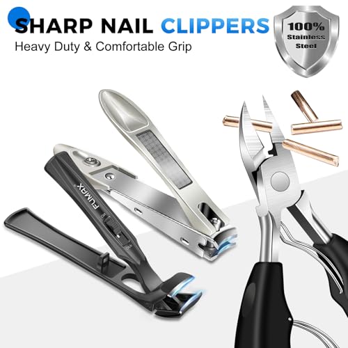 Long Handle Ingrown Toenail Clippers for Seniors Thick Toenails, 2026 Angled Large Toe Nail Clippers for Thick Nails with Wide Opening, Heavy Duty Large Nail Clippers for Men Women Adults with Catcher