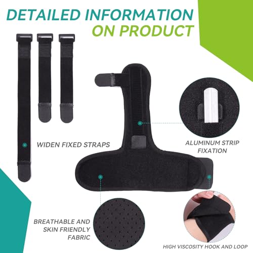 lefeke Trigger Finger Splint, Finger Brace for Middle, Index, Pinky, or Ring Finger Support, Hand Splint for Arthritis, Fracture, Hand Brace Splint with maniphalanx Support (2 Fingers Fixed) Black