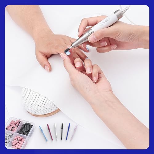 AIRSEE 3.1mm Nail Drill Mandrel Bits for Mini Efile Sanding Bands, Blue Mini Nail Drill Bits Klein Blue