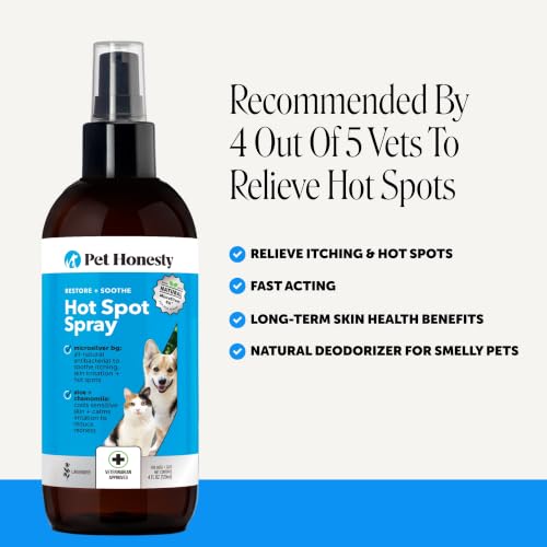 Pet Honesty Hot Spot Spray for Dogs & Cats with Aloe Vera, 4oz
