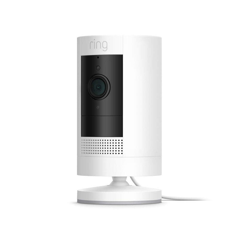 Ring Stick Up Cam Plug-In | Weather-Resistant Outdoor Camera, Live View, Color Night Vision, Two-way Talk, Motion alerts, Works with Alexa | White Device Only 1 Camera - BeesActive Australia