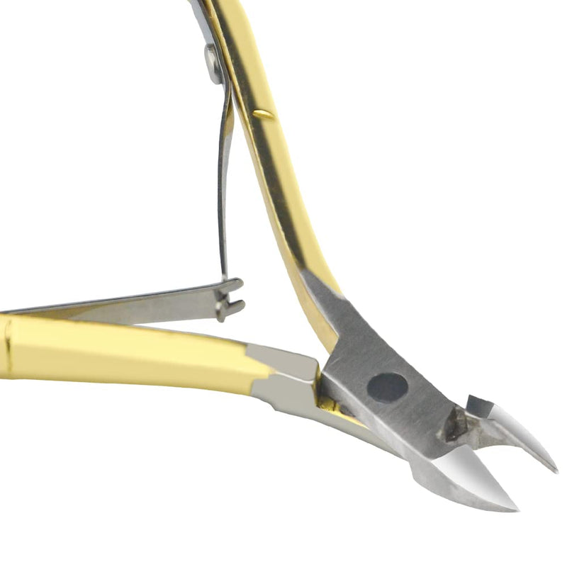 8Pieces Cuticle Trimmer Cuticle Nipper Cuticle Remover Cuticle Cutter with Cuticle Pusher Stainless Steel Cuticle Cutter Clipper Nail Tools for Fingernails and Toenails (Gold) Gold