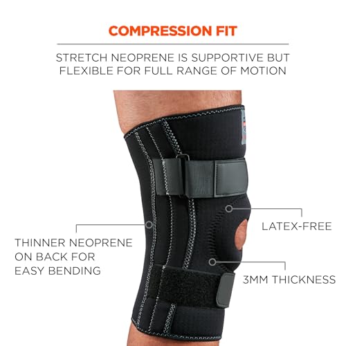 Ergodyne ProFlex 620 Knee Sleeve, Black, XX-Large With Stays 2X-Large