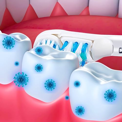 Sensitive Replacement Electric Replacement Toothbrush Heads (16 Count) Dual Clean Rotating Sets Compatible with Braun Oral B Cross Action Power