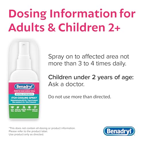 Benadryl Extra Strength Itch Cooling Spray, Topical Analgesic 2 fl. oz 2 Fl Oz (Pack of 1)