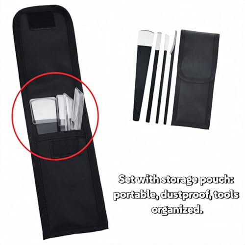 4PCS Pedicure Knife Set, Steel Ingrown Toenail Removal Kit, Pedicure Callus Shaver Tools, Professional Foot Scraper, Foot Remover, Foot File Rasp for Foot Care Dead Skin Corn 6.3" - Black