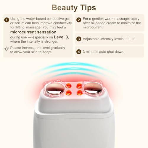 Aphrona Galvanic Spa - Facial Toning Device - Micro-Current Gua Sha face Tone Device - Skin Firming - FDA Cleared Facial Massager White