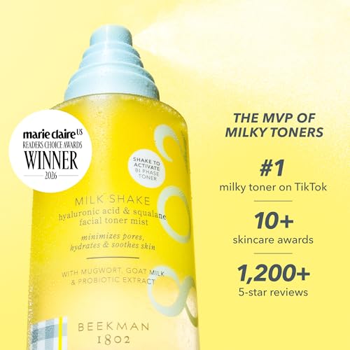 Beekman 1802 Milk Shake Hydrating Face Mist, Fragrance Free, 2 fl oz Milk Shake Mini 2 Fl Oz (Pack of 1)